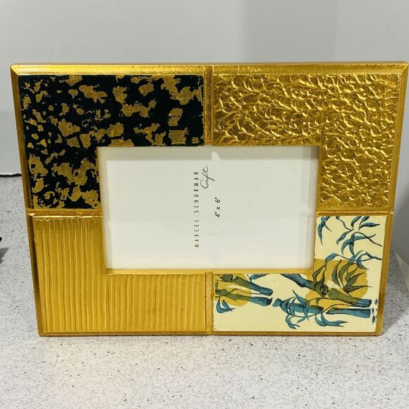 Photo Frame by Marcel Sherman 4"x6" Bamboo in Gold Standing Tabletop Display - Picture 7 of 7